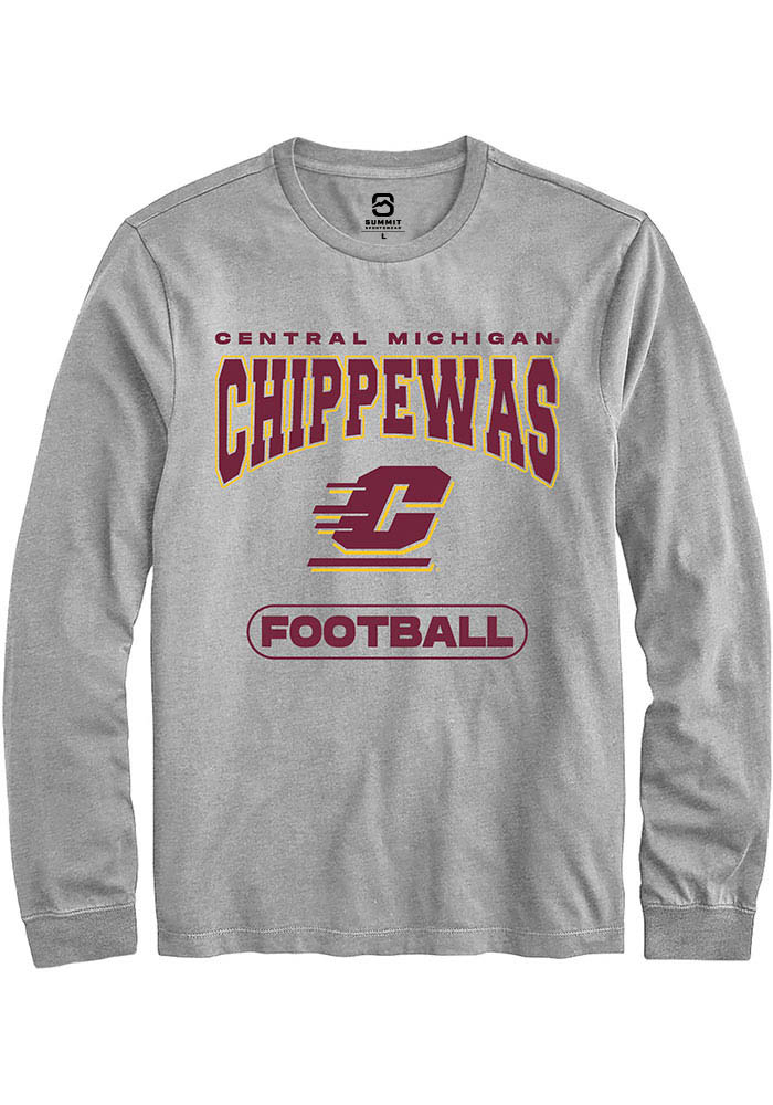 Central Michigan Chippewas Grey Football Long Sleeve T-Shirt