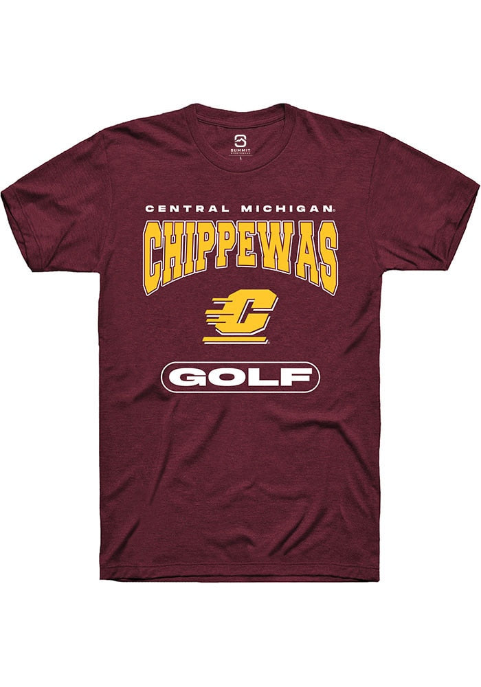 Central Michigan Chippewas Maroon Golf Short Sleeve T-Shirt