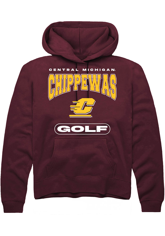 Central Michigan Chippewas Mens Maroon Golf Long Sleeve Hoodie