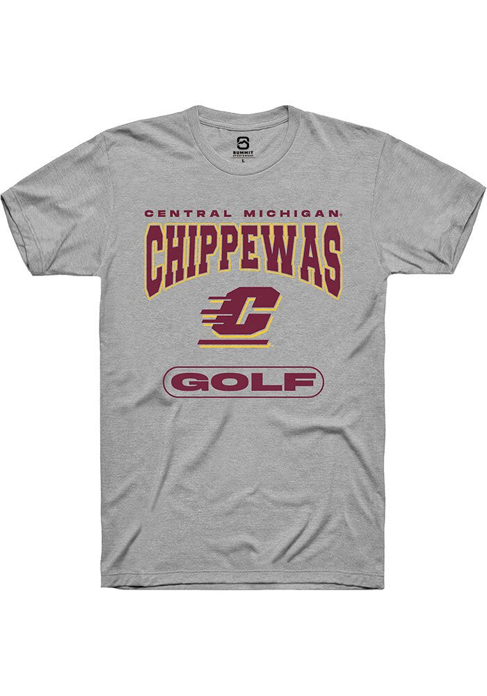 Central Michigan Chippewas Grey Golf Short Sleeve T-Shirt