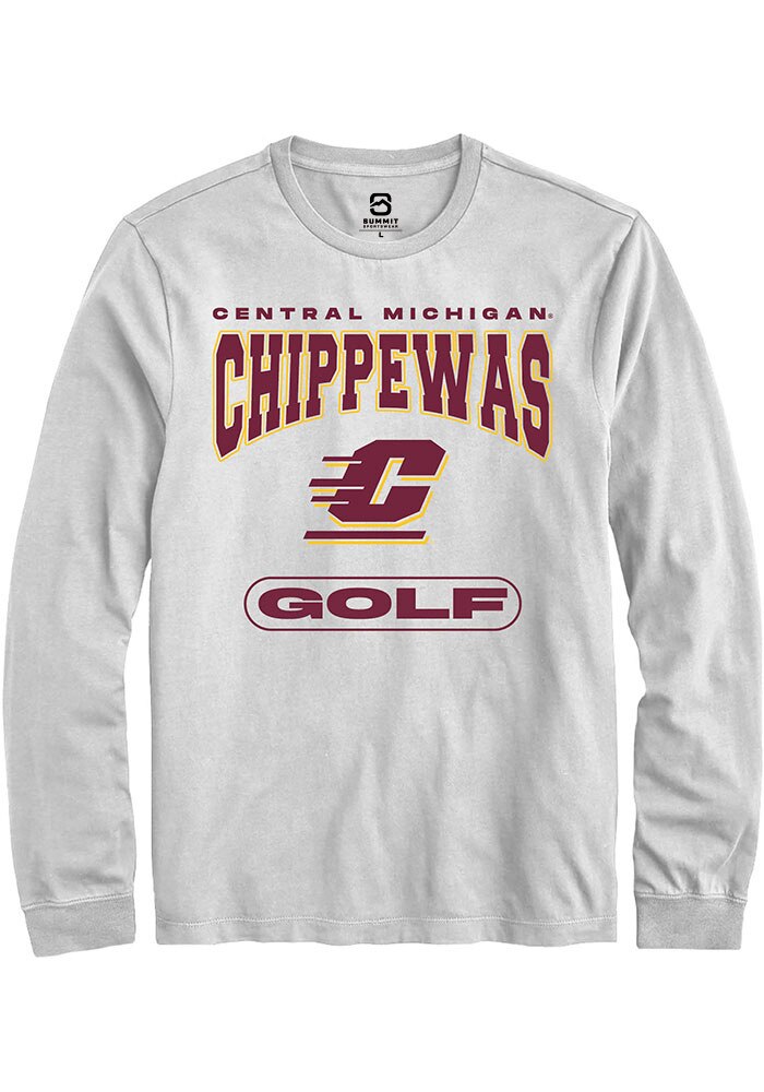 Central Michigan Chippewas White Golf Long Sleeve T-Shirt