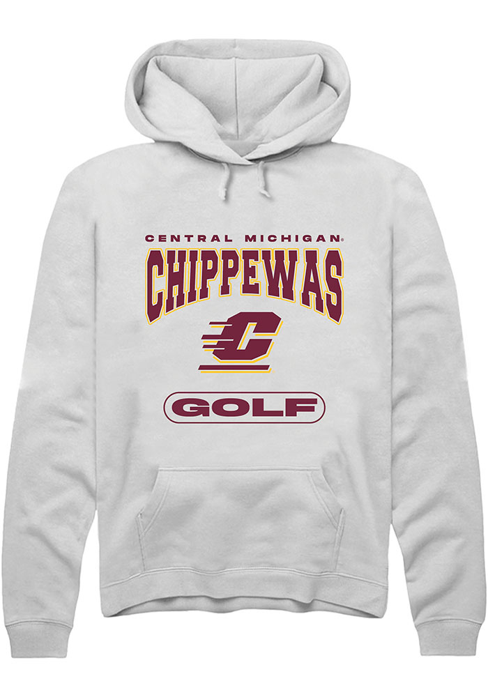 Central Michigan Chippewas Mens White Golf Long Sleeve Hoodie