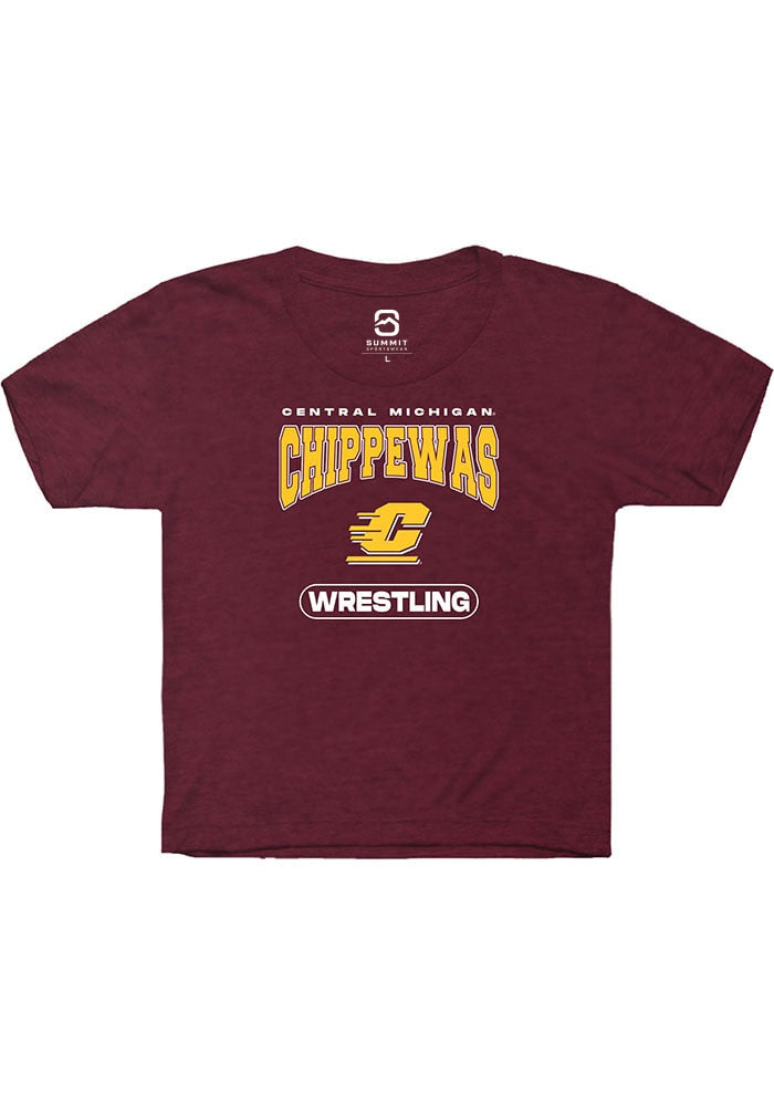 Central Michigan Chippewas Youth Maroon Wrestling Short Sleeve T-Shirt