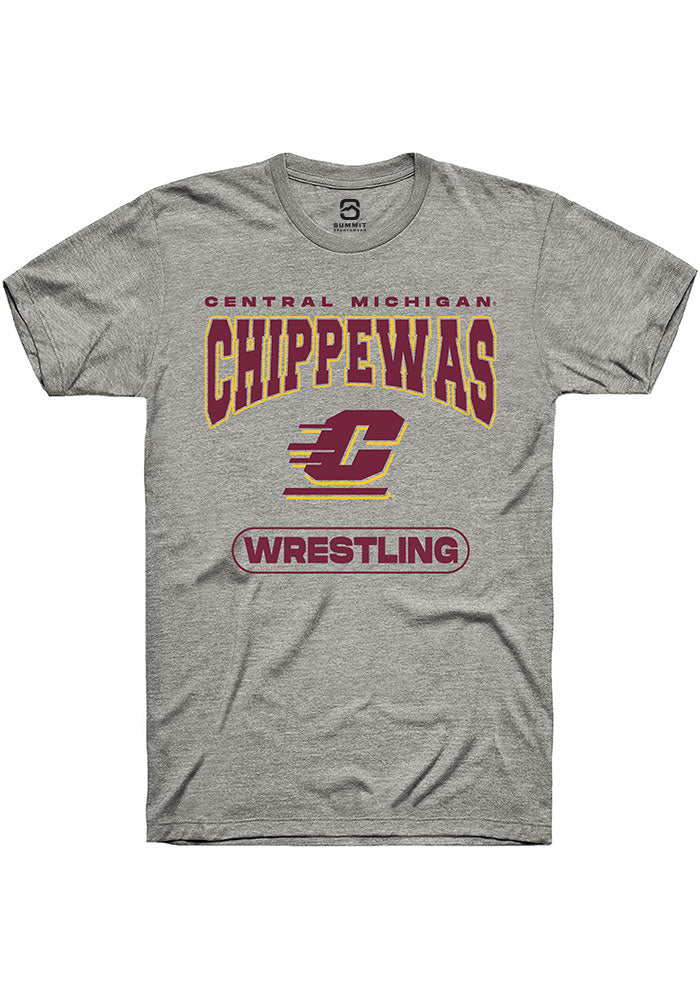 Central Michigan Chippewas Grey Wrestling Short Sleeve T-Shirt