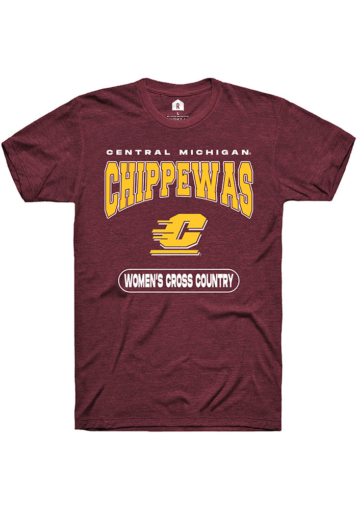 Central Michigan Chippewas Maroon Women's Cross Country Short Sleeve T-Shirt