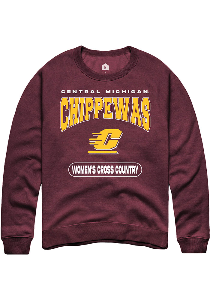 Central Michigan Chippewas Mens Maroon Women's Cross Country Long Sleeve Crew Sweatshirt