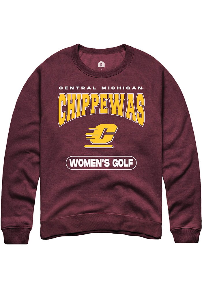 Central Michigan Chippewas Mens Maroon Women's Golf Long Sleeve Crew Sweatshirt