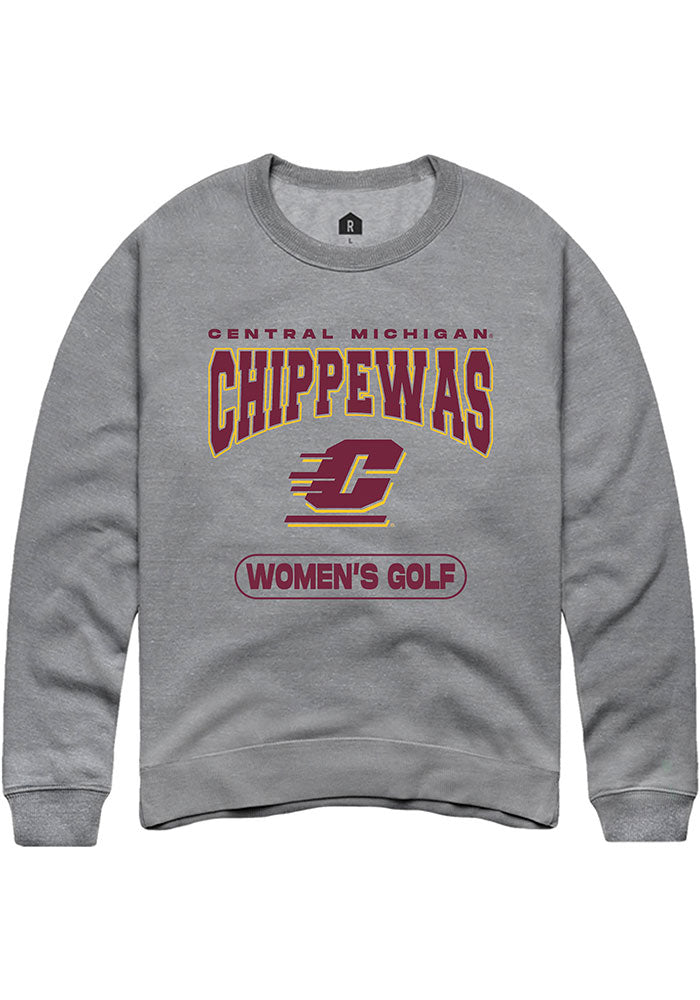 Central Michigan Chippewas Mens Grey Women's Golf Long Sleeve Crew Sweatshirt