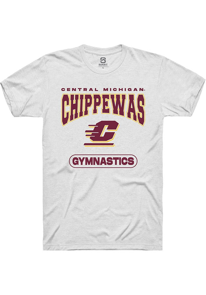 Central Michigan Chippewas White Gymnastics Short Sleeve T-Shirt
