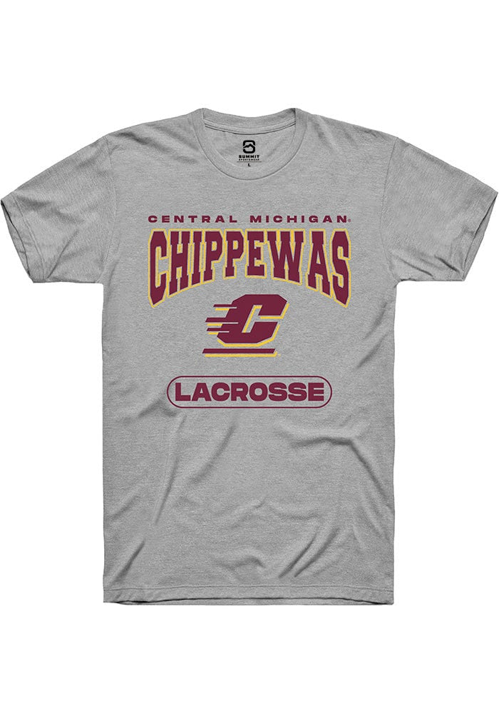 Central Michigan Chippewas Grey Lacrosse Short Sleeve T-Shirt