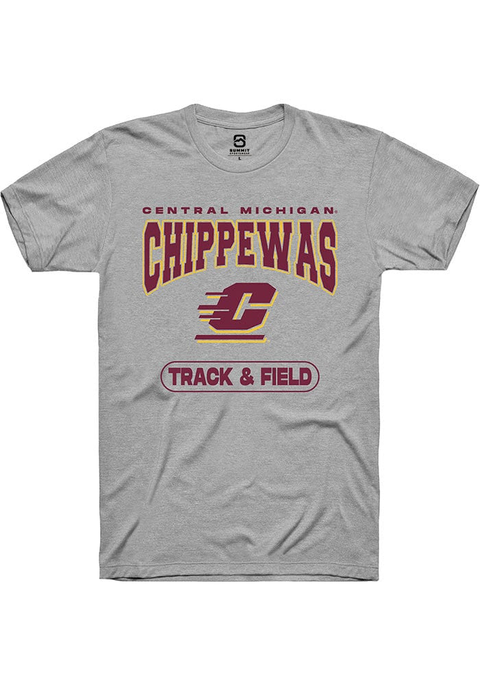 Central Michigan Chippewas Grey Track & Field Short Sleeve T-Shirt