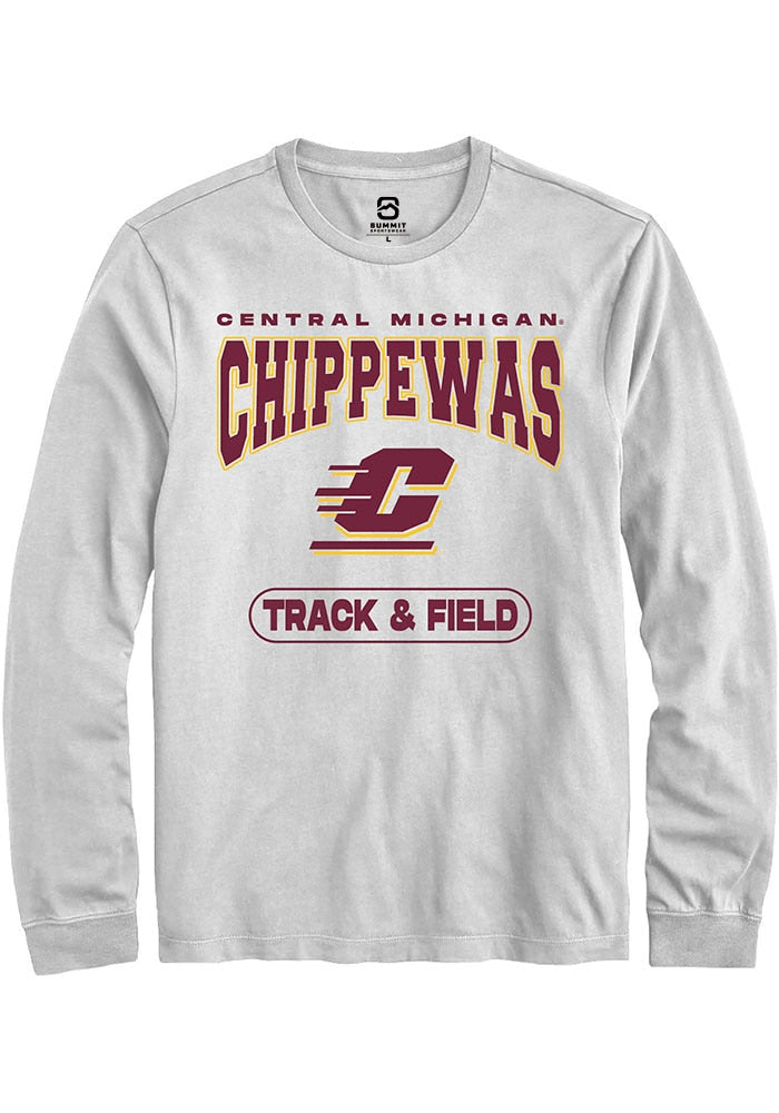 Central Michigan Chippewas White Track & Field Long Sleeve T-Shirt