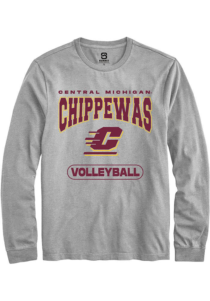Central Michigan Chippewas Grey Volleyball Long Sleeve T-Shirt