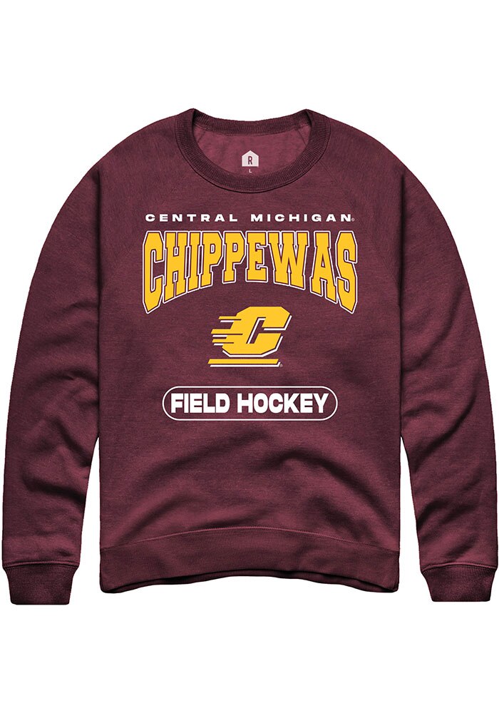 Central Michigan Chippewas Mens Maroon Field Hockey Long Sleeve Crew Sweatshirt