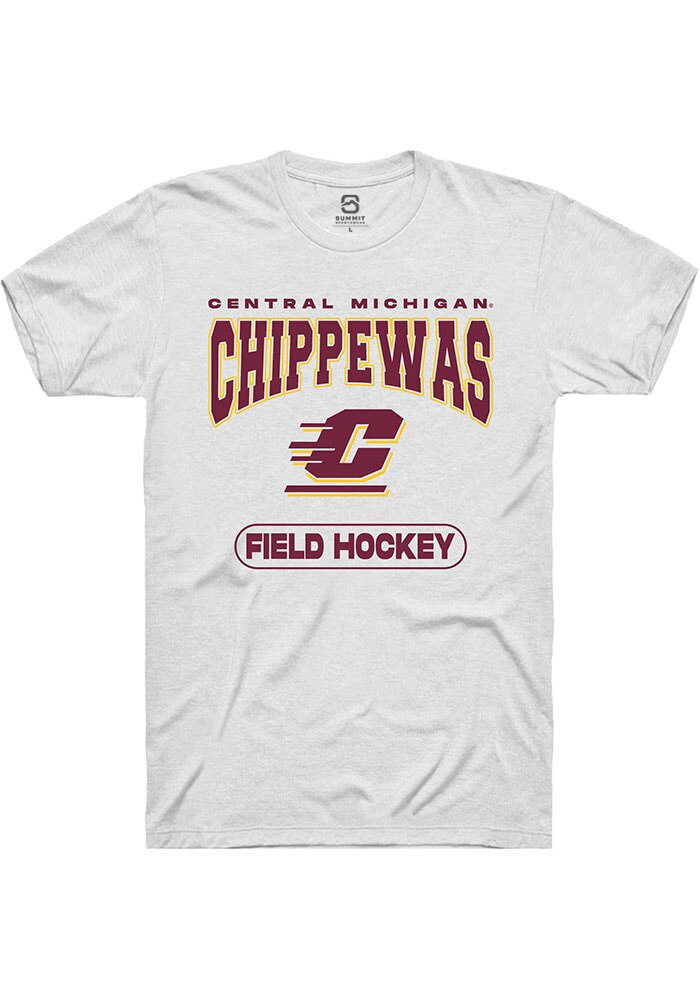 Central Michigan Chippewas White Field Hockey Short Sleeve T-Shirt