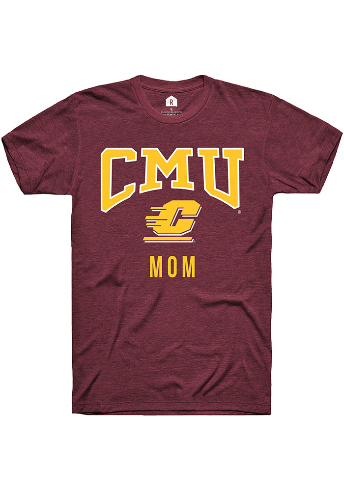 Central Michigan Chippewas Maroon Mom Short Sleeve T-Shirt