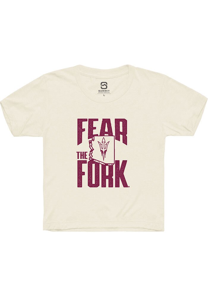 Arizona State Sun Devils Youth Tan Fear the Fork Short Sleeve T-Shirt