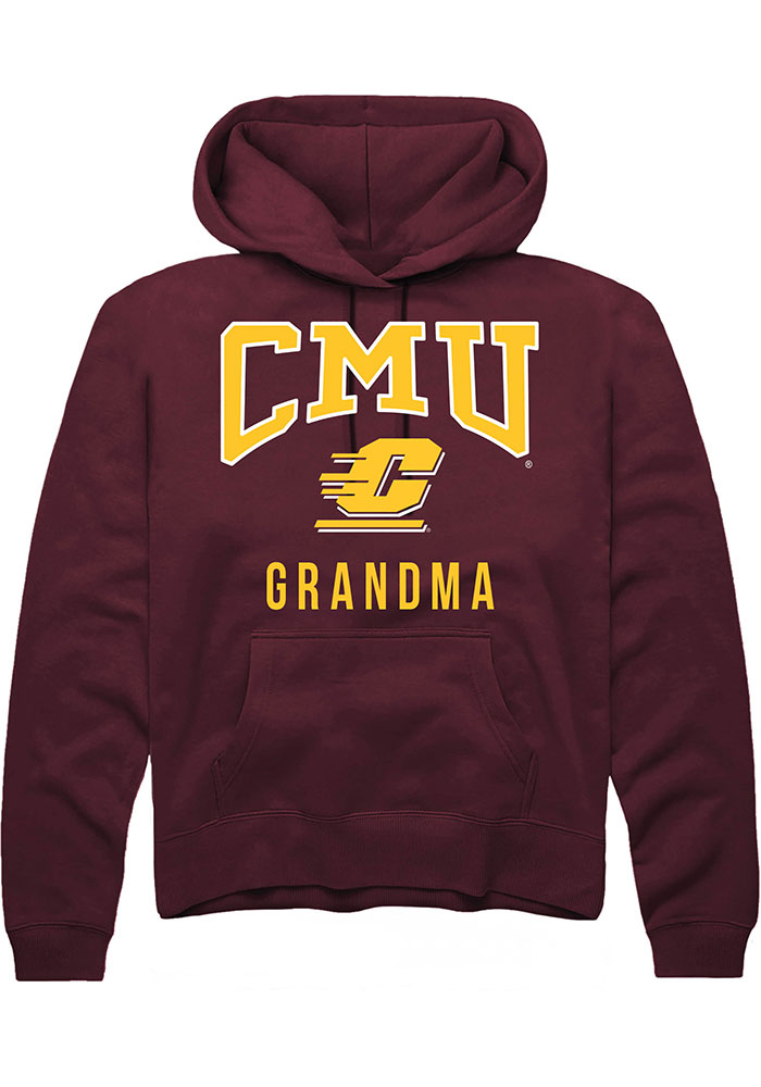 Central Michigan Chippewas Mens Maroon Grandma Long Sleeve Hoodie