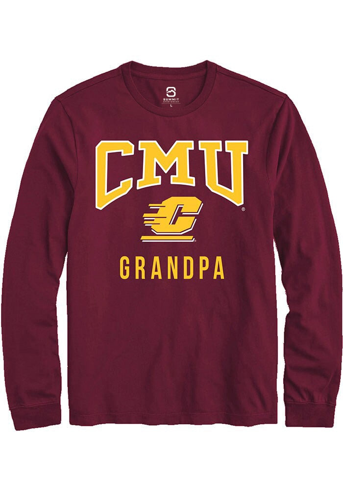 Central Michigan Chippewas Maroon Grandpa Long Sleeve T-Shirt