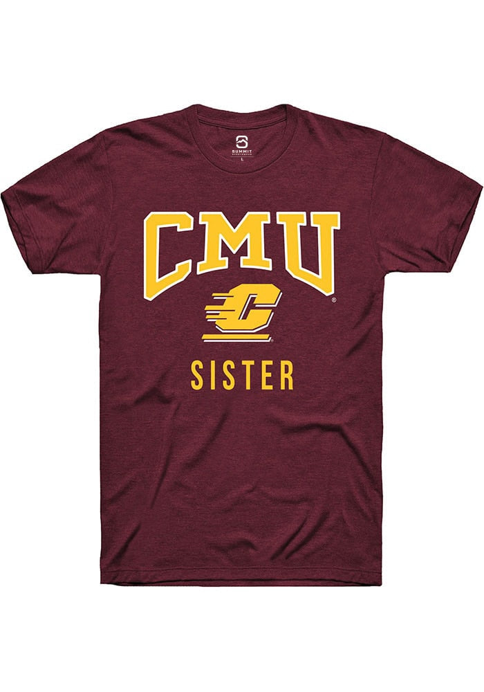 Central Michigan Chippewas Maroon Sister Short Sleeve T-Shirt