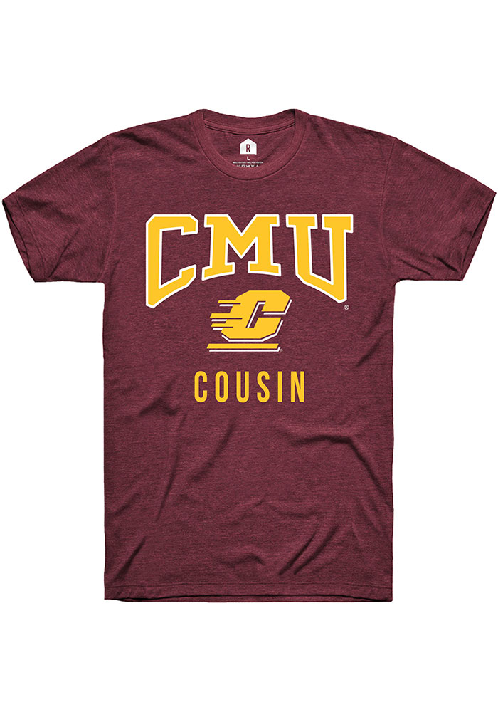 Central Michigan Chippewas Maroon Cousin Short Sleeve T-Shirt