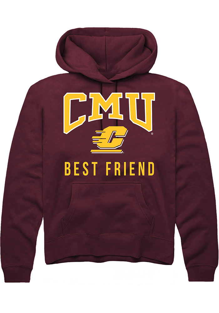 Central Michigan Chippewas Mens Maroon Best Friend Long Sleeve Hoodie