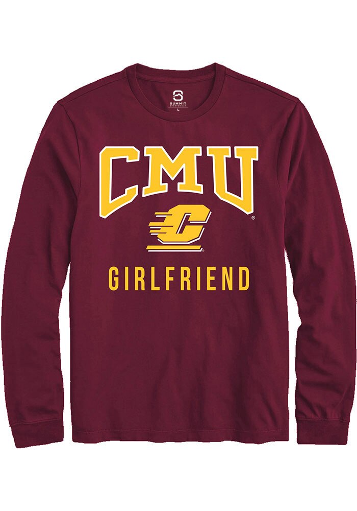 Central Michigan Chippewas Maroon Girlfriend Long Sleeve T-Shirt