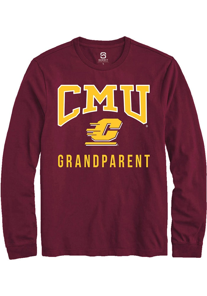 Central Michigan Chippewas Maroon Grandparent Long Sleeve T-Shirt