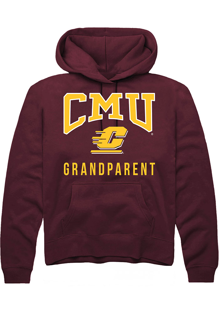 Central Michigan Chippewas Mens Maroon Grandparent Long Sleeve Hoodie