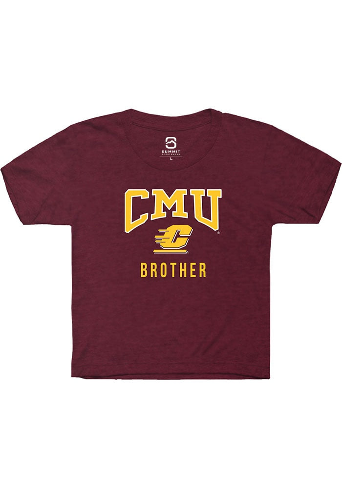 Central Michigan Chippewas Youth Maroon Brother Short Sleeve T-Shirt