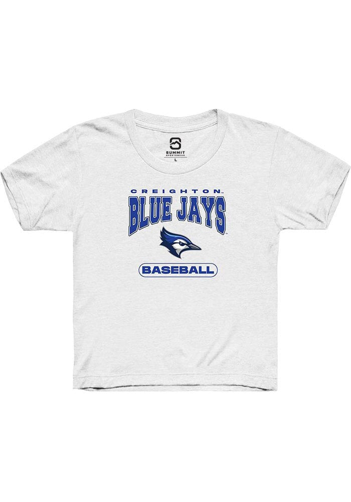 Creighton Bluejays Youth White Baseball Short Sleeve T-Shirt