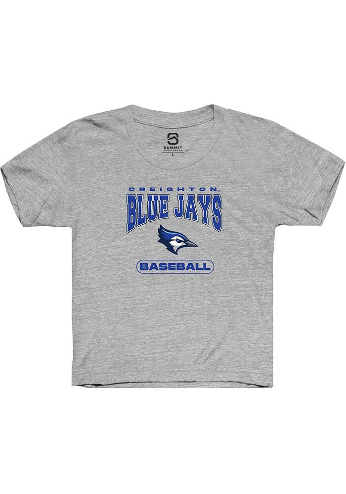 Creighton Bluejays Youth Grey Baseball Short Sleeve T-Shirt