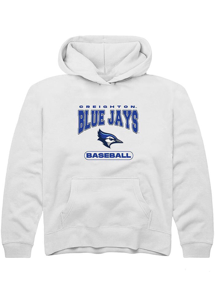 Creighton Bluejays Youth White Baseball Long Sleeve Hoodie