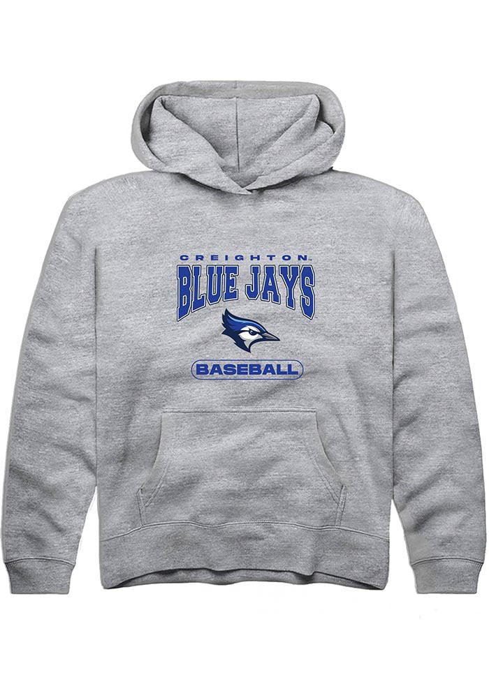 Creighton Bluejays Youth Grey Baseball Long Sleeve Hoodie