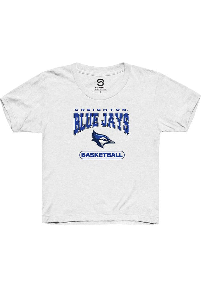 Creighton Bluejays Youth White Basketball Short Sleeve T-Shirt