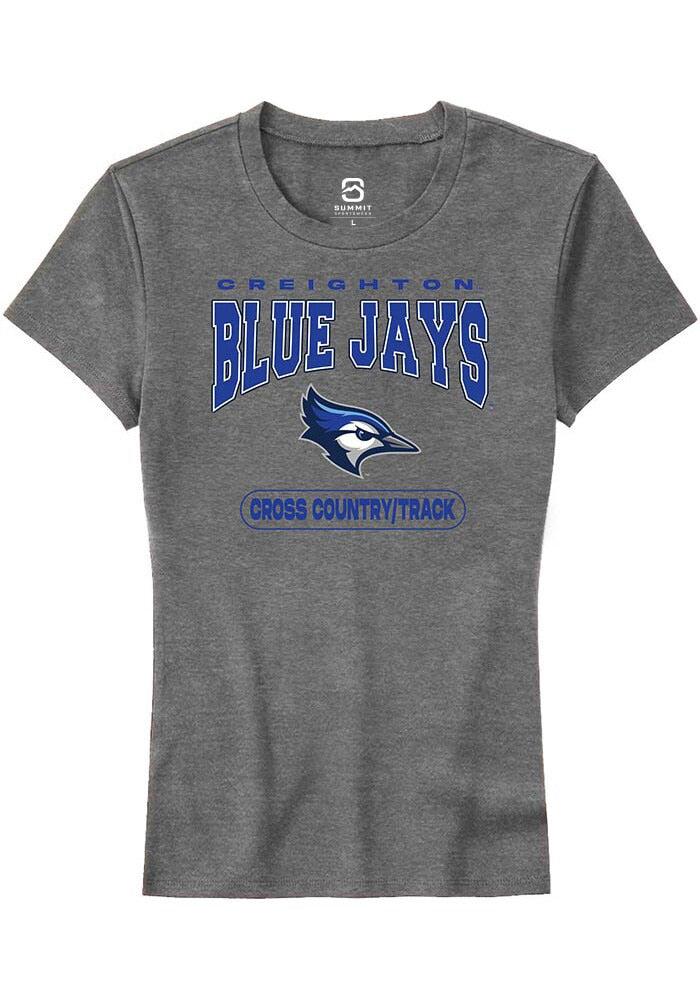 Creighton Bluejays Womens Grey Cross Country/Track Short Sleeve T-Shirt