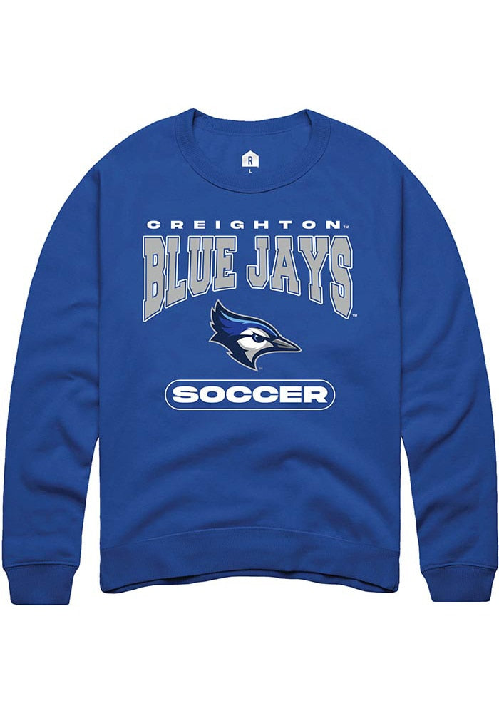 Creighton Bluejays Mens Blue Soccer Long Sleeve Crew Sweatshirt