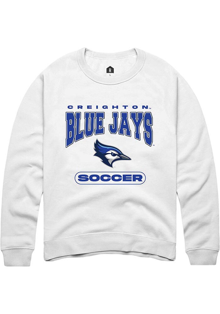 Creighton Bluejays Mens White Soccer Long Sleeve Crew Sweatshirt