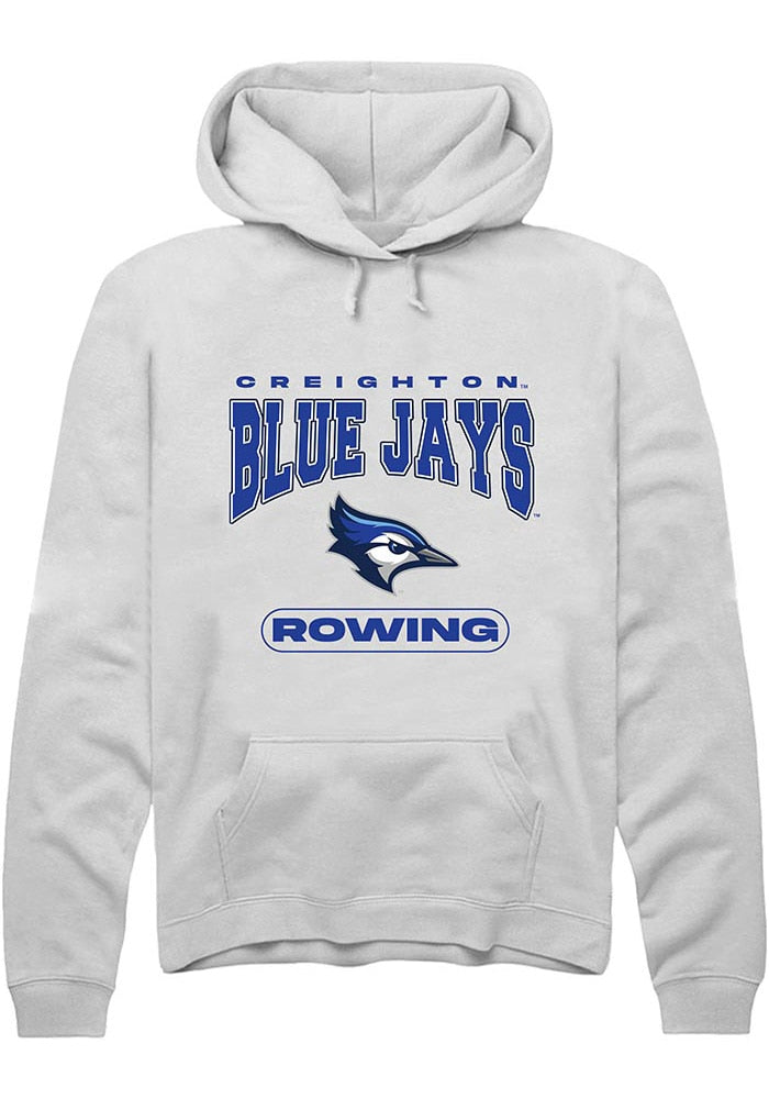 Creighton Bluejays Mens White Rowing Long Sleeve Hoodie