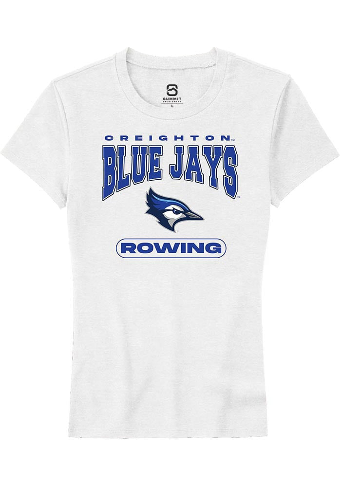 Creighton Bluejays Womens White Rowing Short Sleeve T-Shirt