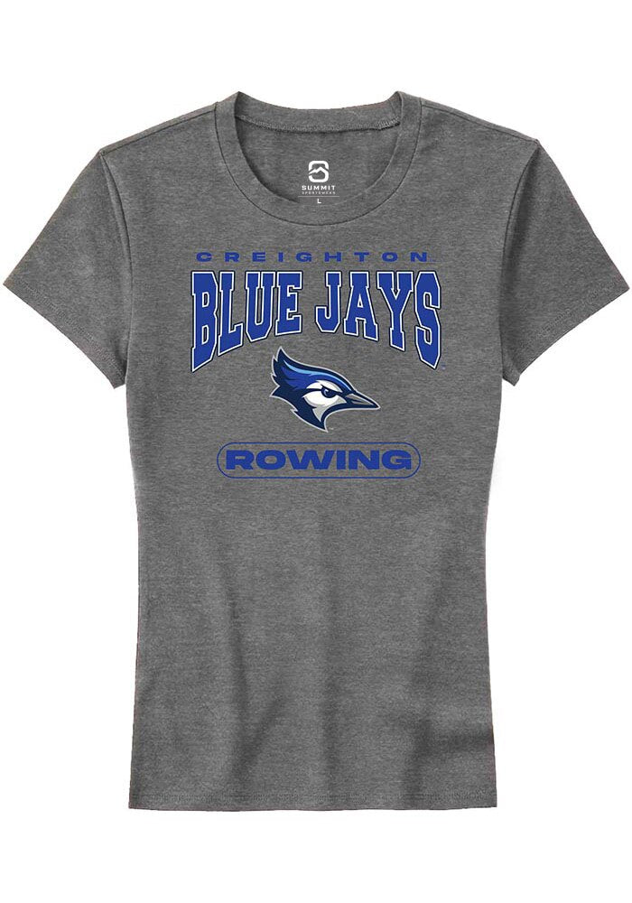 Creighton Bluejays Womens Grey Rowing Short Sleeve T-Shirt