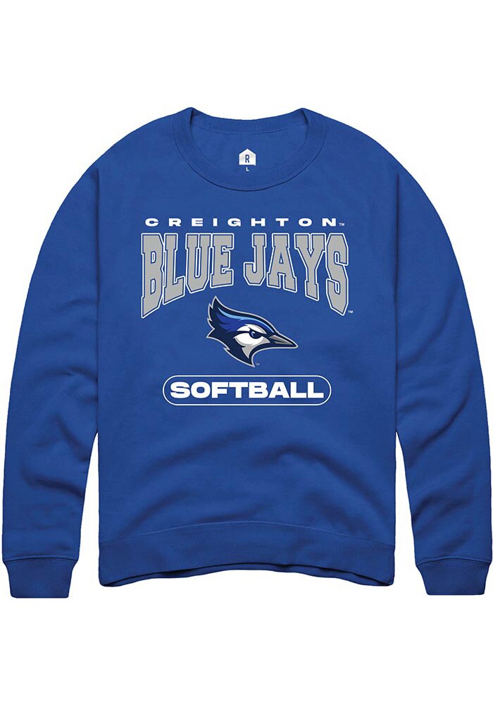 Creighton Bluejays Mens Blue Softball Long Sleeve Crew Sweatshirt