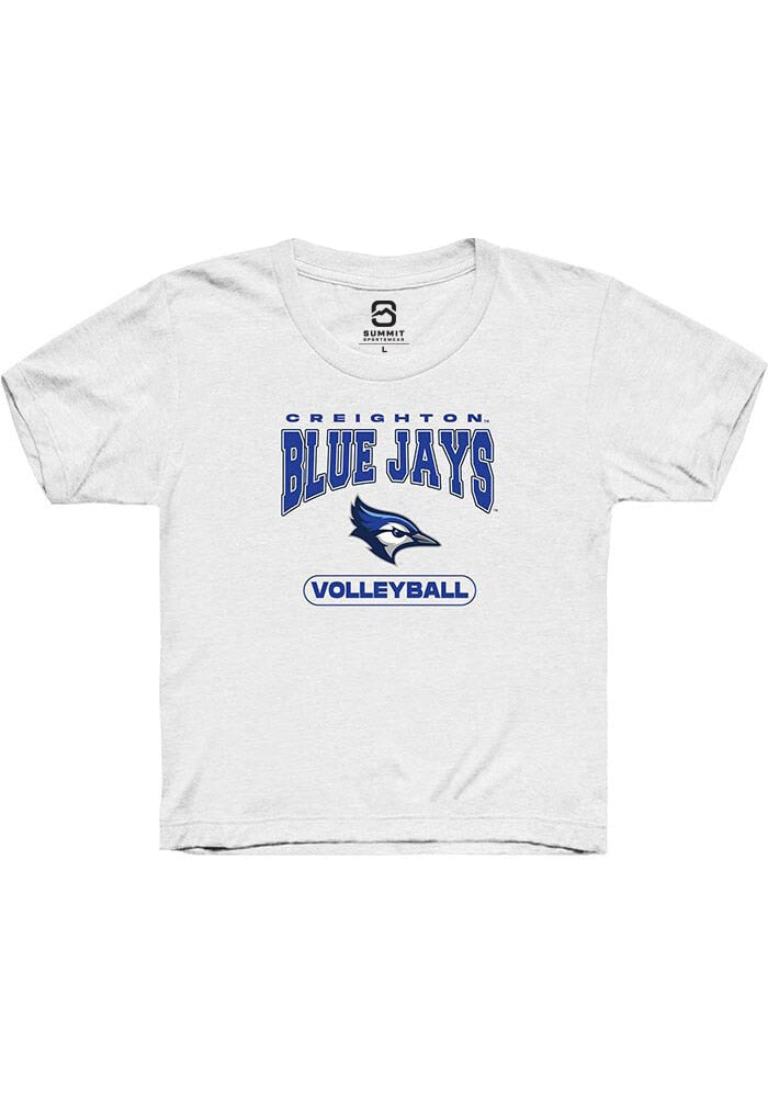 Creighton Bluejays Youth White Volleyball Short Sleeve T-Shirt