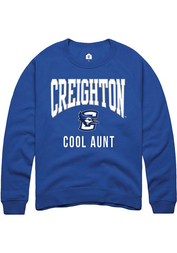 Creighton Bluejays Mens Blue Cool Aunt Long Sleeve Crew Sweatshirt