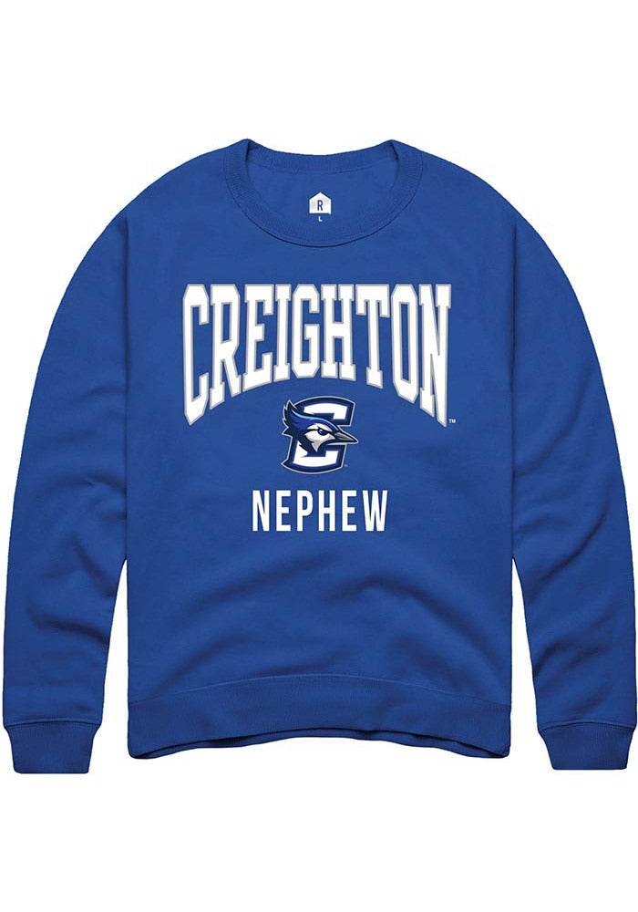 Creighton Bluejays Mens Blue Nephew Long Sleeve Crew Sweatshirt