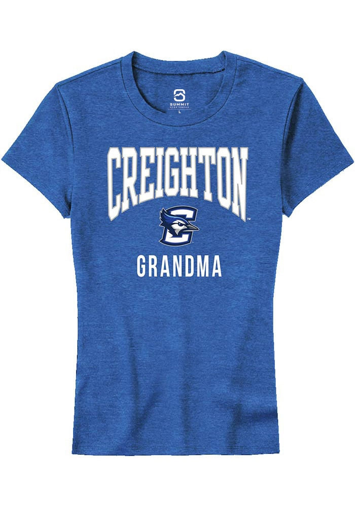 Creighton Bluejays Womens Blue Grandma Short Sleeve T-Shirt