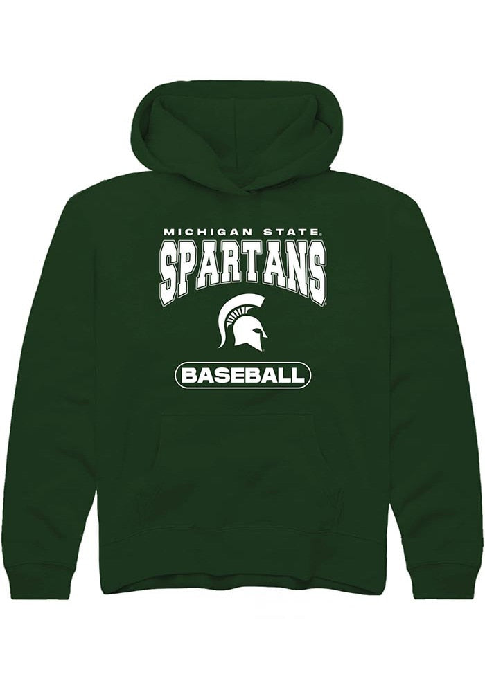 Michigan State Spartans Youth Green Baseball Long Sleeve Hoodie