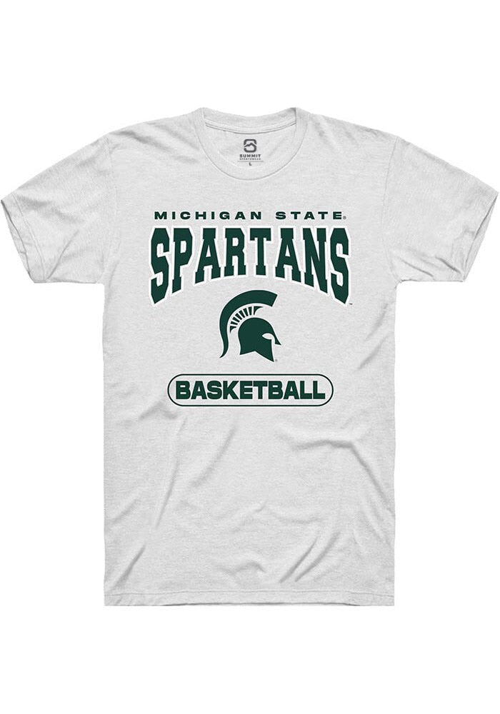 Michigan State Spartans White Basketball Short Sleeve T-Shirt
