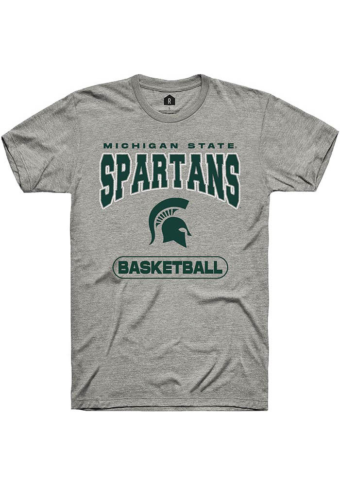Michigan State Spartans Grey Basketball Short Sleeve T-Shirt