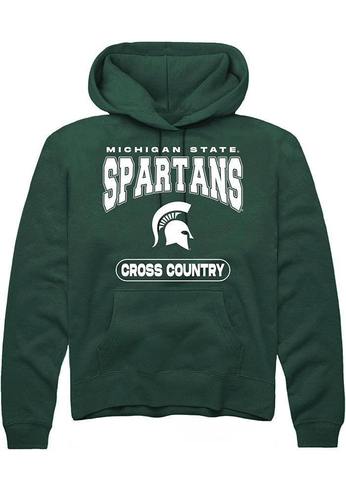 Michigan State Spartans Mens Green Cross Country Long Sleeve Hoodie